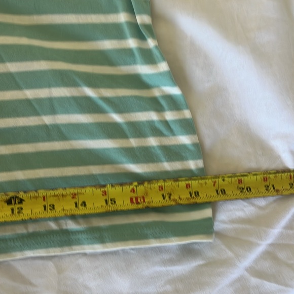 Saint James Green and White Striped Long Sleeve Shirt - Picture 16 of 16